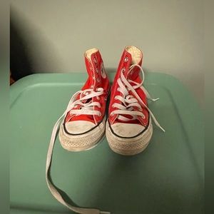 Kids Size 5 Red high top Converse